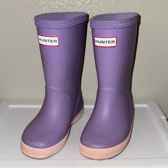Hunter Purple and Pink Rain Boots - Picture 2 of 6